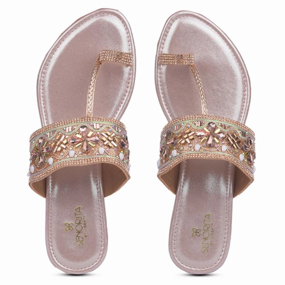 Senorita By Liberty Women STY-43 Peach Ethnic Slippers