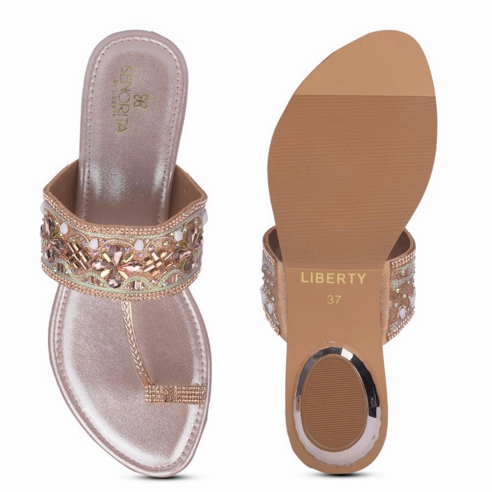 Senorita By Liberty Women STY-43 Peach Ethnic Slippers