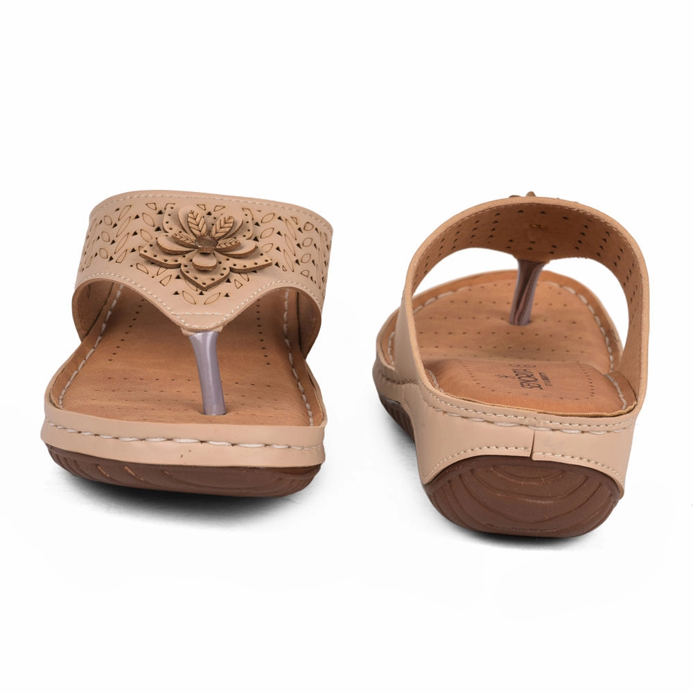 Senorita Casual Beige Slippers For Women LAF-756 By Liberty