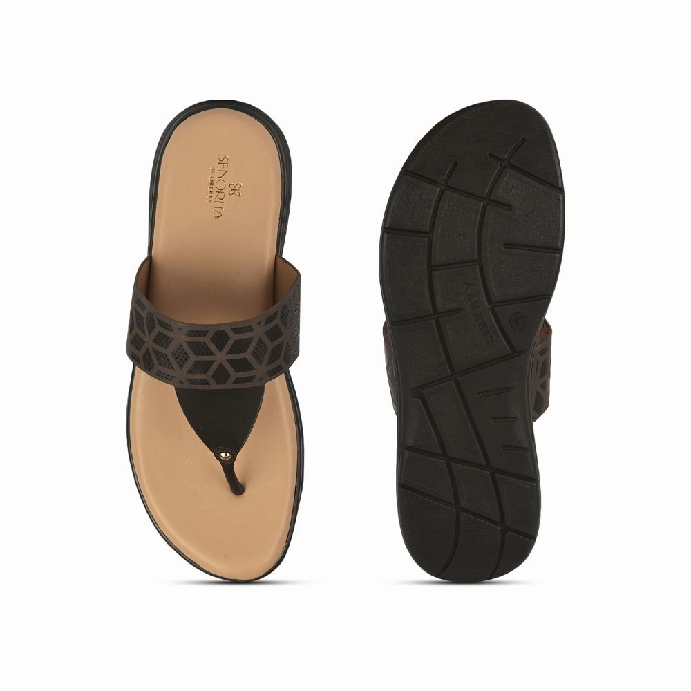 Senorita Casual (Brown) Slipper For Ladies SMT-6 By Liberty
