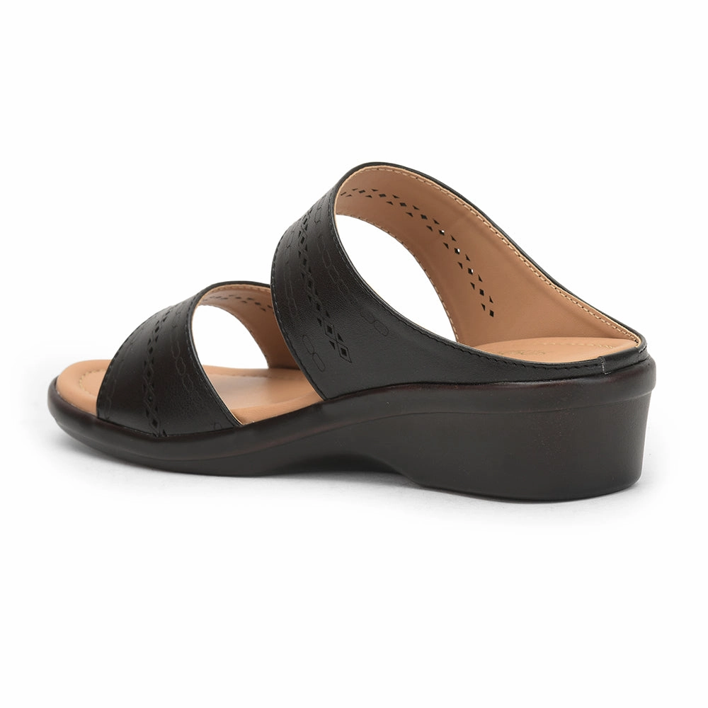 Senorita Casual Slippers For Ladies (Black) LAF-1122 By Liberty