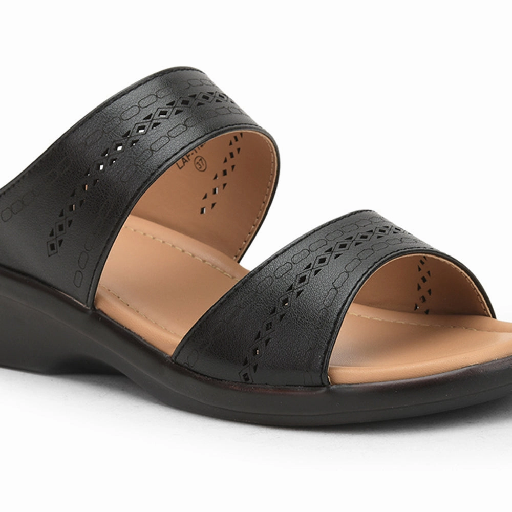 Senorita Casual Slippers For Ladies (Black) LAF-1122 By Liberty