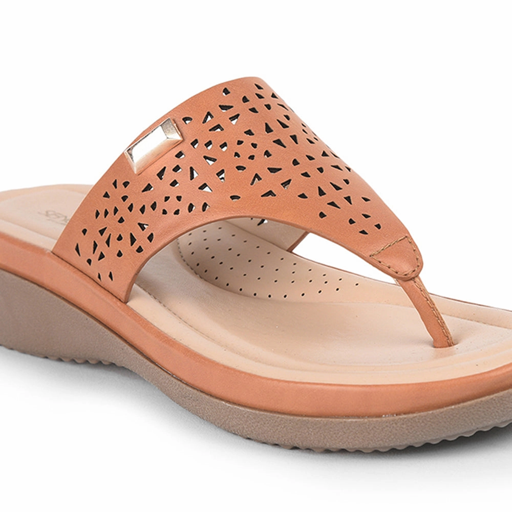 Senorita Casual (Tan) Thong Slipper For Women MMJ-513 By Liberty