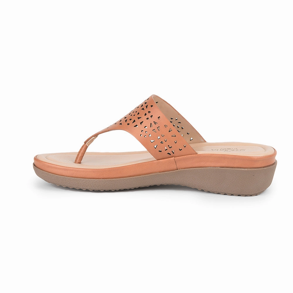 Senorita Casual (Tan) Thong Slipper For Women MMJ-513 By Liberty