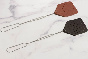 SPECIAL OFFER Leather Fly Swatter With Wire Handle 2 Pack (Ships USPS Only)