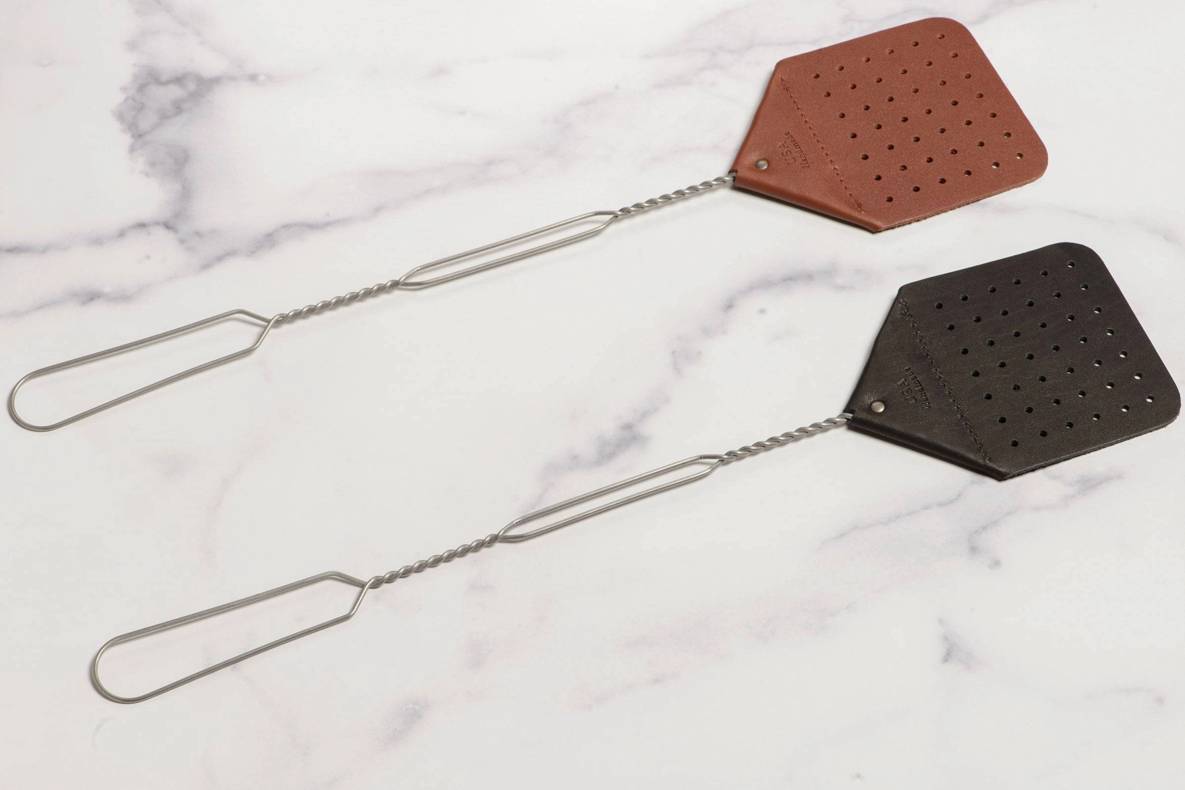 SPECIAL OFFER Leather Fly Swatter With Wire Handle 2 Pack (Ships USPS Only)