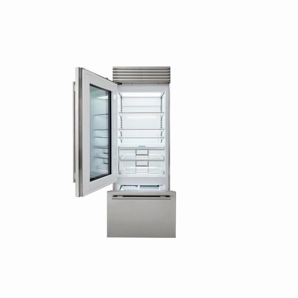 Sub-Zero CL3050UG/S/P/R 30" Classic Over-and-Under Refrigerator/Freezer with Glass Door