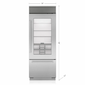 Sub-Zero CL3050UG/S/P/R 30" Classic Over-and-Under Refrigerator/Freezer with Glass Door