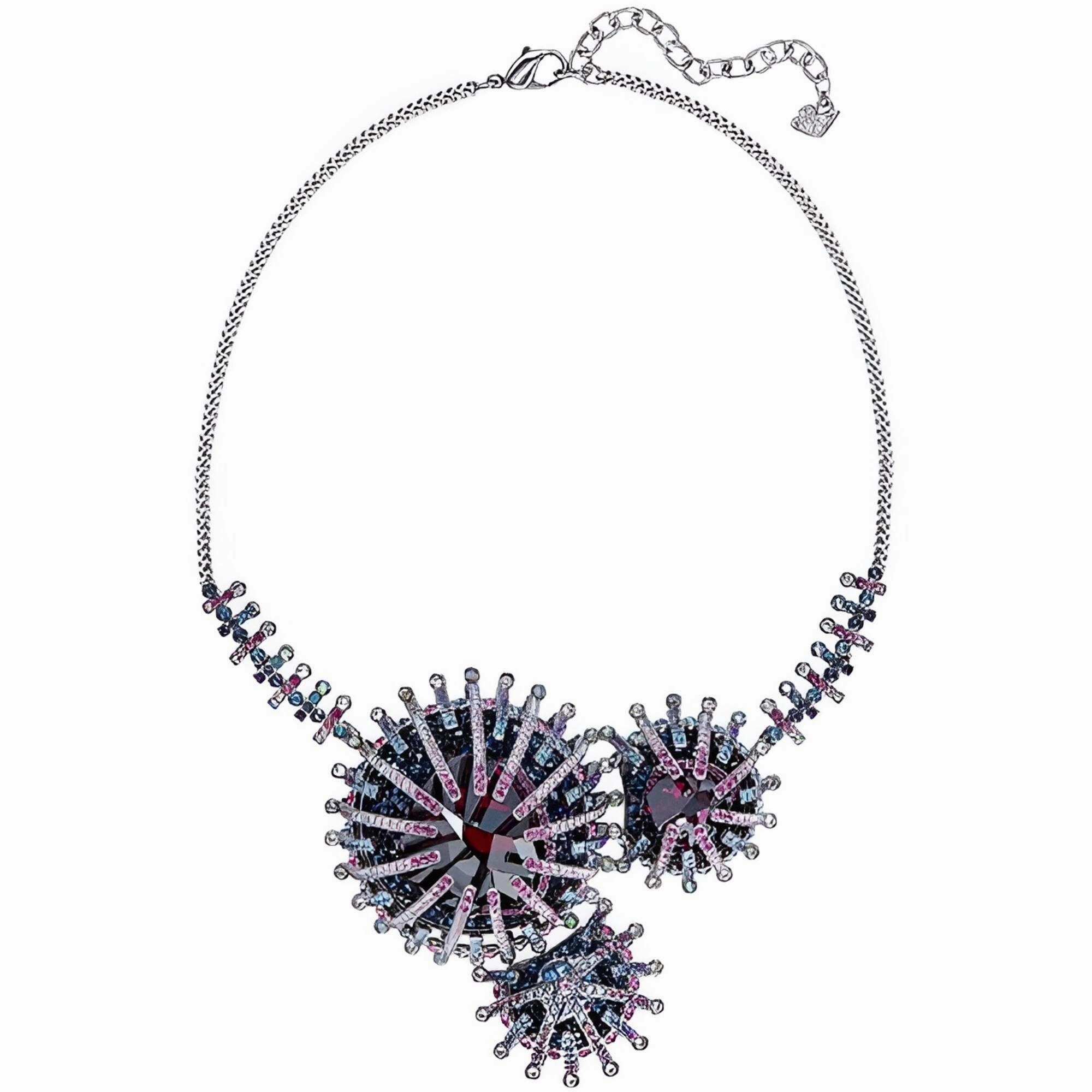 Swarovski Women's Necklace - Efflorescence Rhodium Plated Crystals Pave | 5199662
