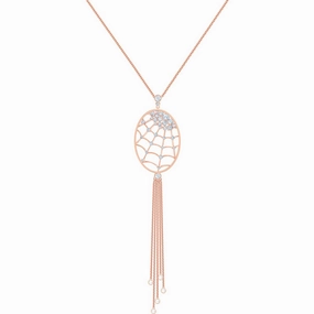 Swarovski Women's Necklace - Precisely Rose Gold Plated Spider Web Crystal | 5499887