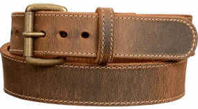 The Crazy Horse: Men's Oil Tanned Stitched Leather Belt Max Thick 1.50"