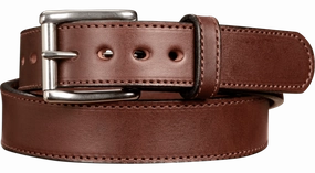 The Eastwood: Men's Brown Stitched Leather Belt Max Thick 1.50"