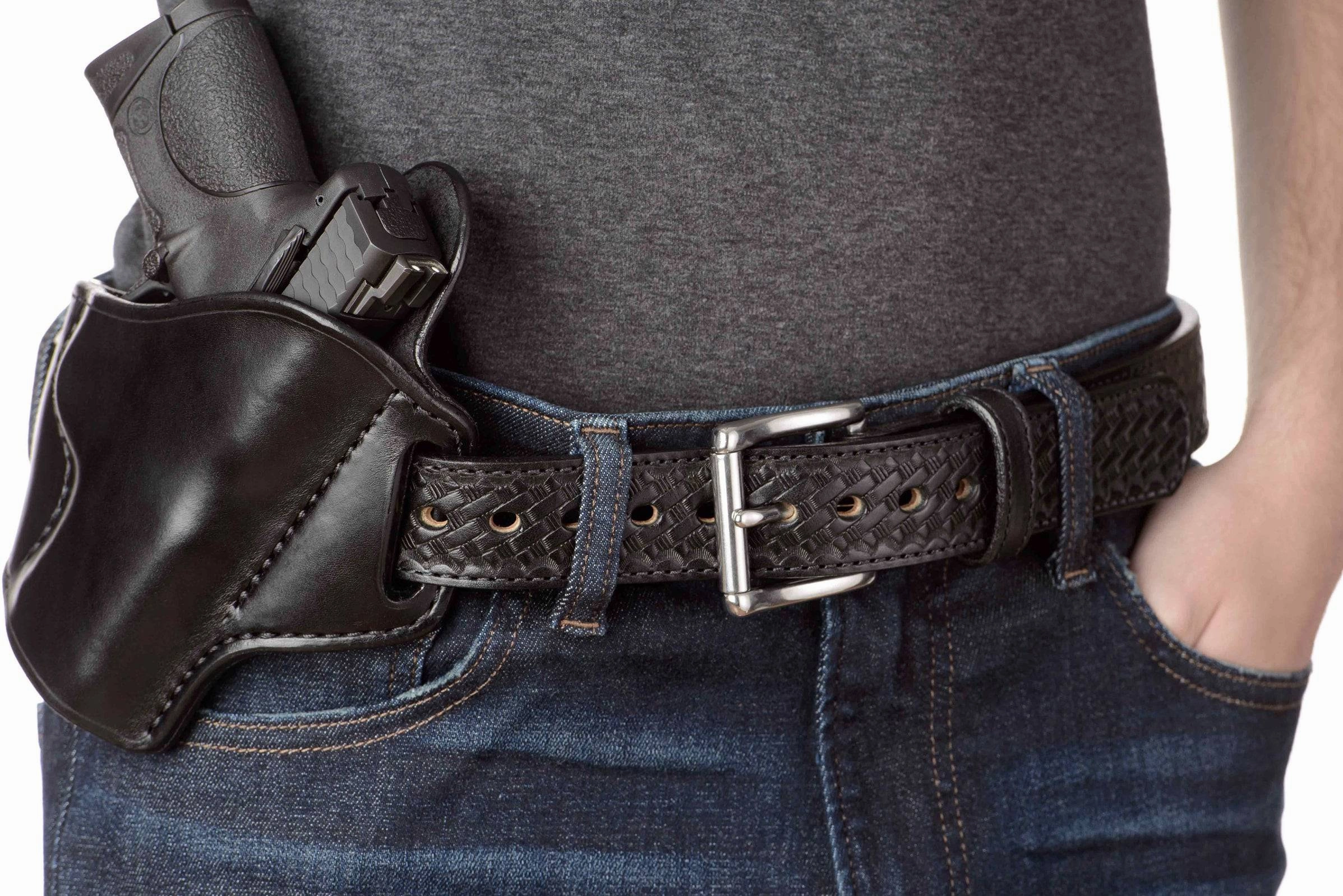The Norris: Black Stitched Basket Weave Max Thick With Steel Core 1.50"
