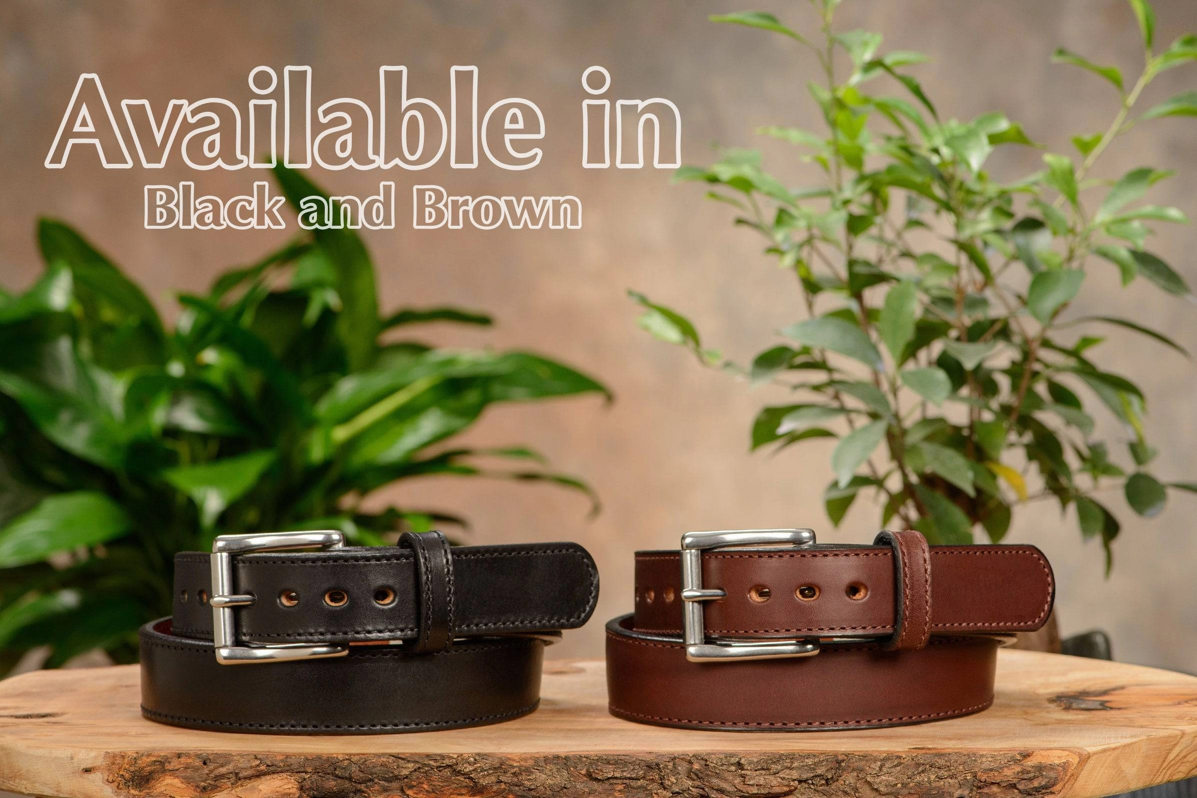The Norris: Men's Brown Stitched Leather Belt Max Thick With Steel Core 1.50"