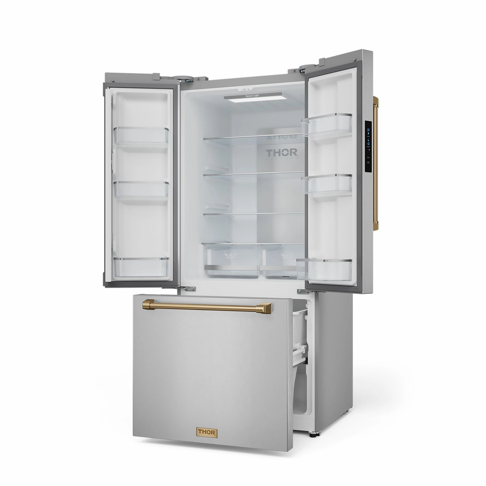 Thor Kitchen Stainless Steel French Door Counter Depth Refrigerator with Ice Maker| Gordon Ramsay Collection (17.5 cu.ft.) - RF3017FFD99-BRZ