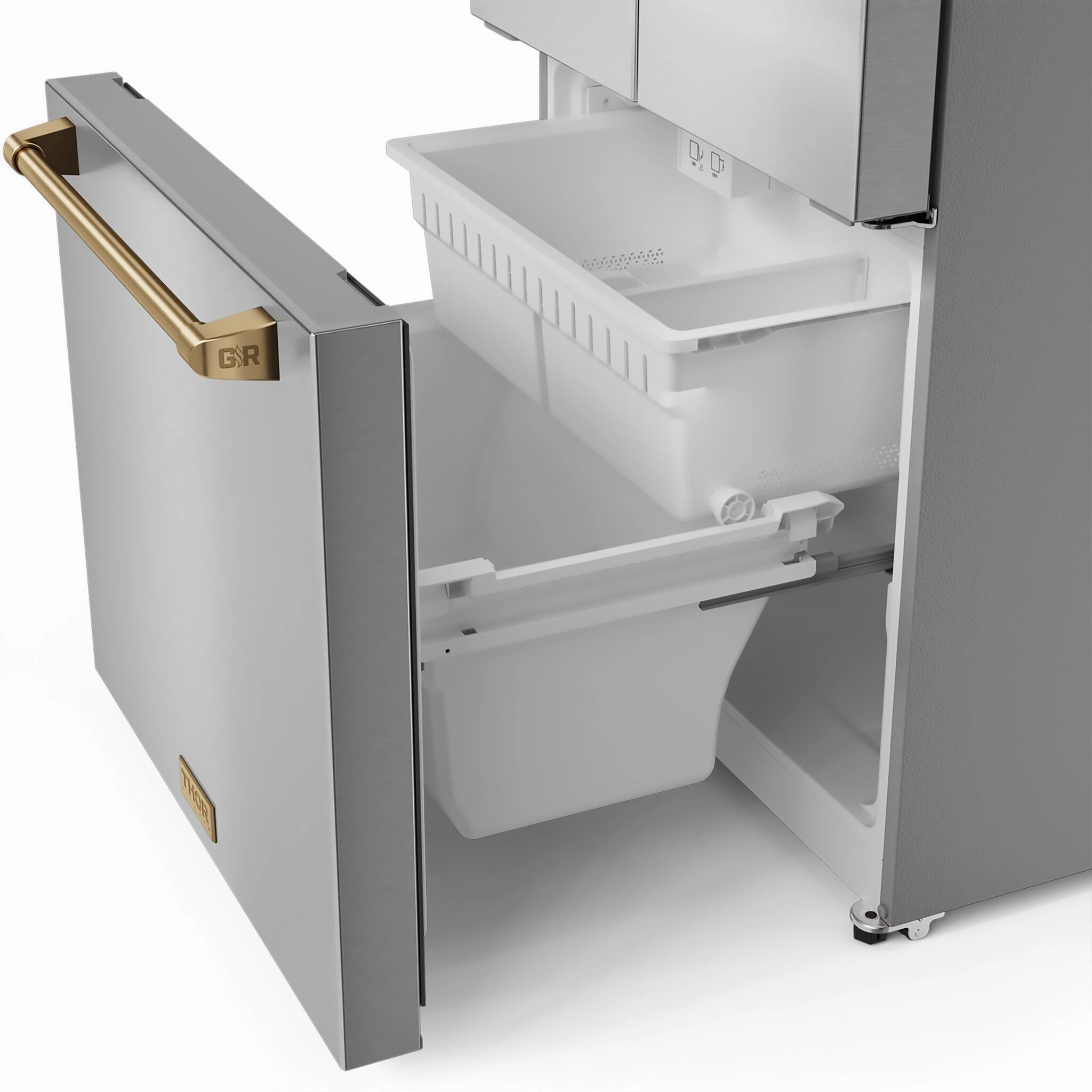 Thor Kitchen Stainless Steel French Door Counter Depth Refrigerator with Ice Maker| Gordon Ramsay Collection (17.5 cu.ft.) - RF3017FFD99-BRZ