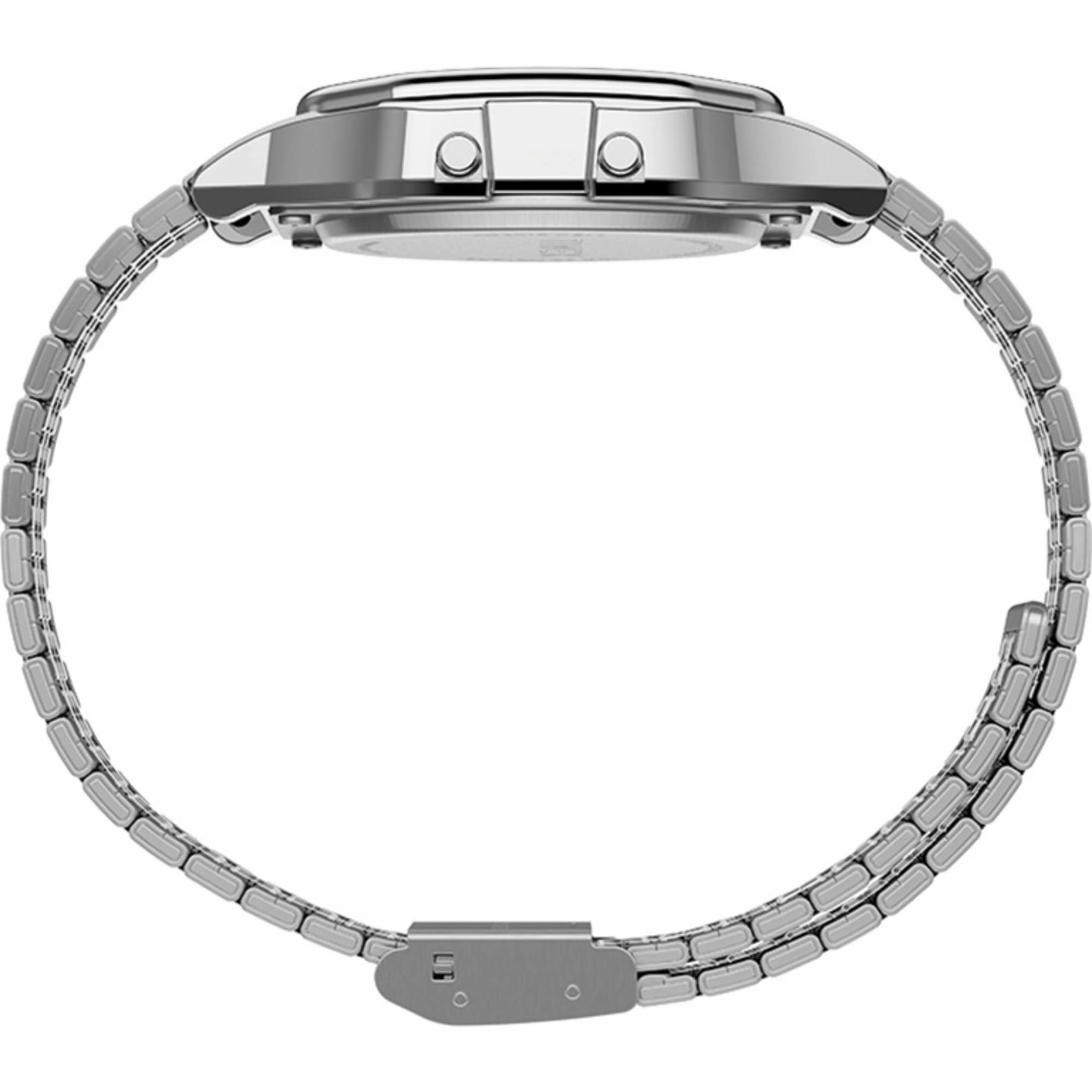 Timex Unisex Watch - T80 Grey Digital Dial Alarm Function Steel Bracelet | TW2R79300
