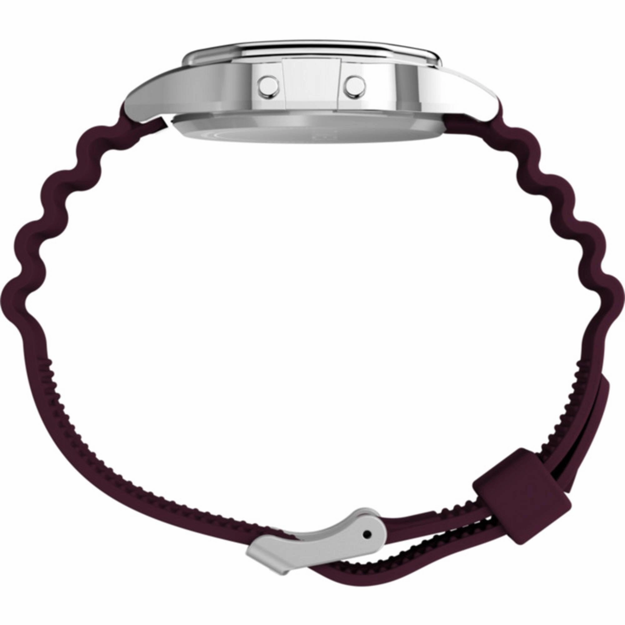 Timex Women's Digital Watch - T80 Alarm Date Display Burgundy Strap | TW2V41300YB