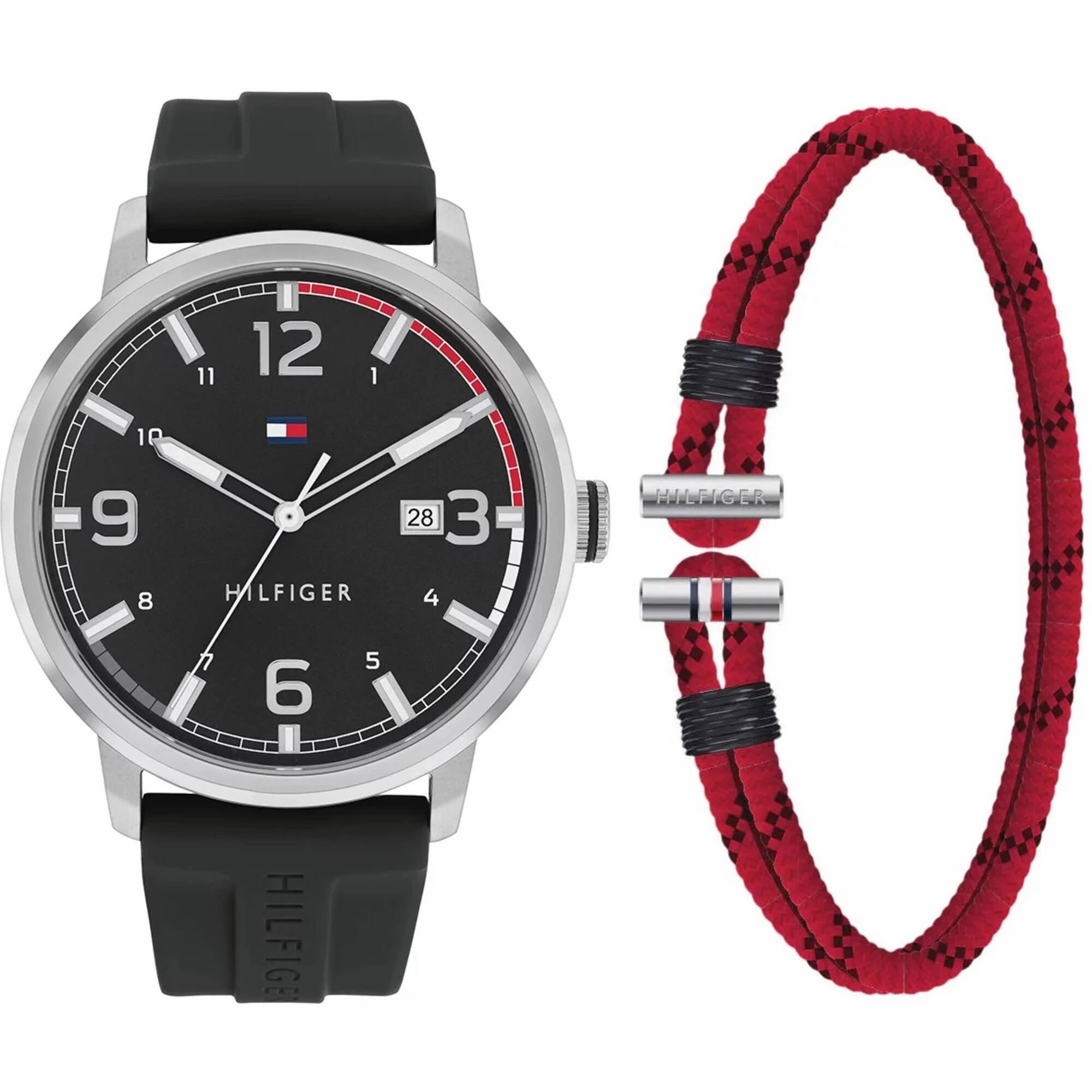 Tommy Hilfiger Men's Watch and Bracelet Set - Essentials Quartz Black Dial | 2770139