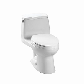 TOTO MS854114EG#01 Eco Ultramax Elongated One Piece Toilet with Sanagloss, Cotton White
