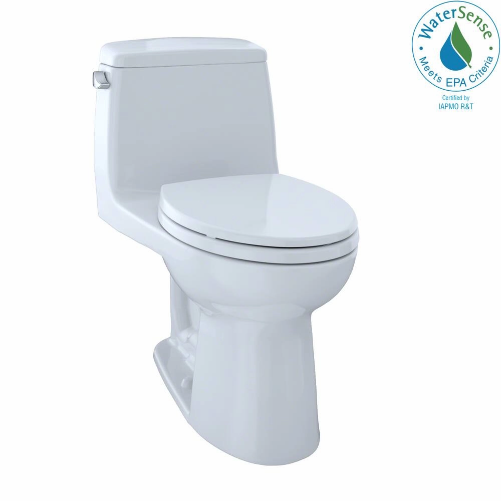 TOTO MS854114EG#01 Eco Ultramax Elongated One Piece Toilet with Sanagloss, Cotton White