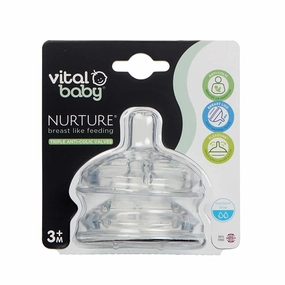 Vital Baby Nurture Breast Like Feeding Teat Medium Flow Pack of 2