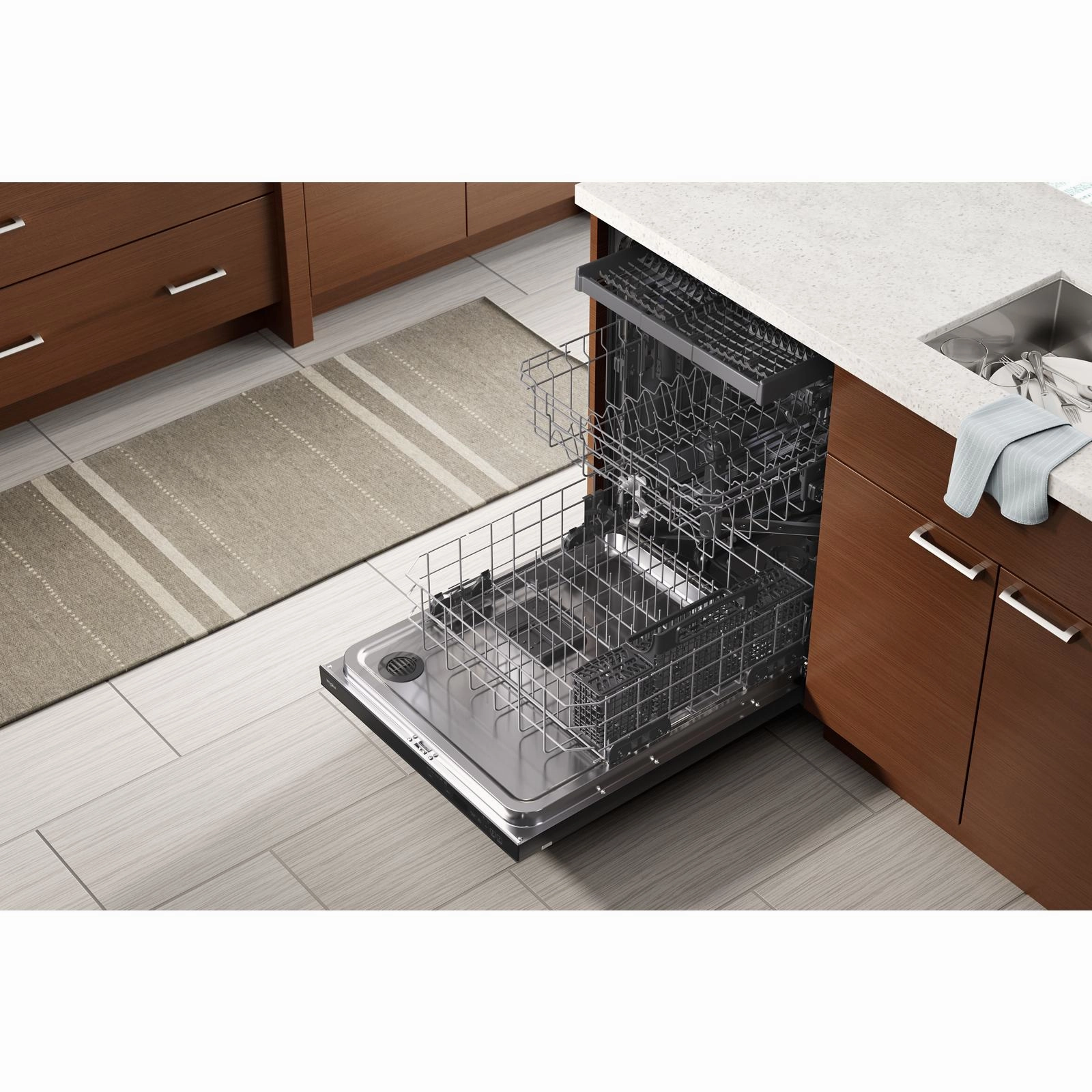 Whirlpool 24" Black Large Capacity Dishwasher with 3rd Rack (47 dBA) - WDT750SAKB