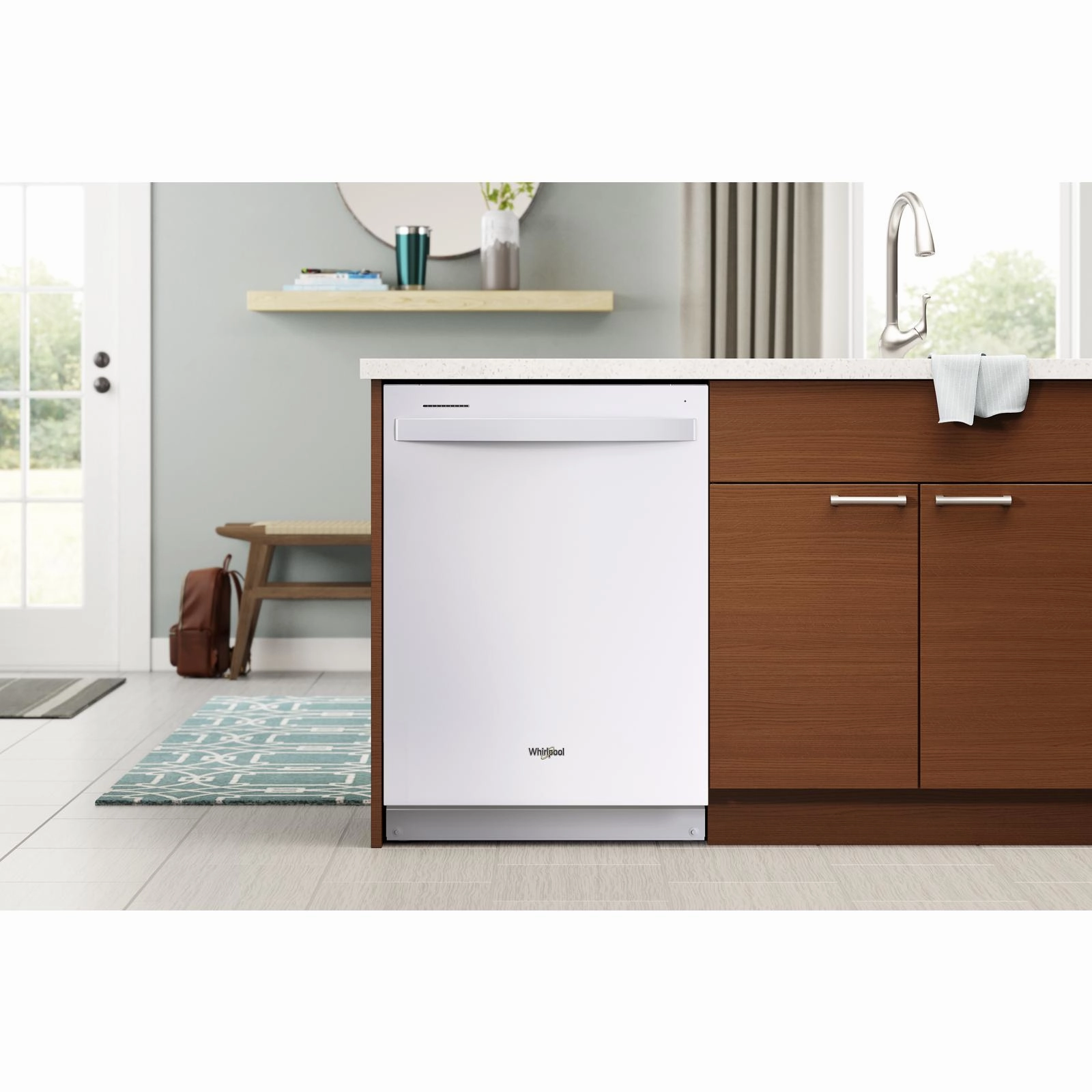 Whirlpool 24" White Large Capacity Dishwasher with 3rd Rack (47 dBA) - WDT750SAKW