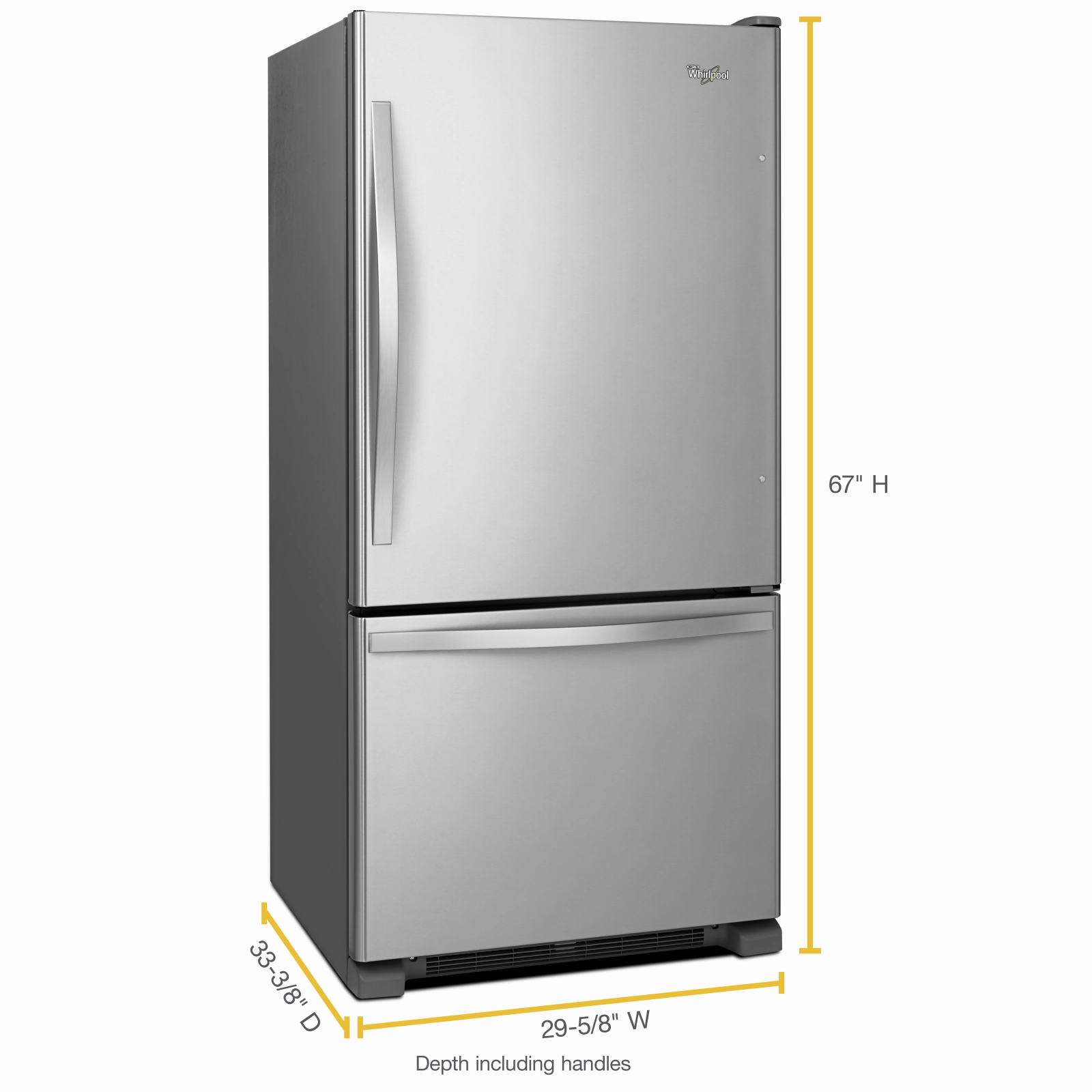 Whirlpool Stainless Steel Bottom-Freezer Refrigerator (19 Cu. Ft.) - WRB329RFBM