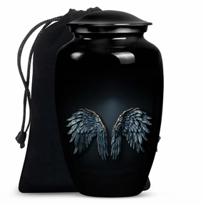 Wings Blue Urn - Memorial Butterfly Tribute for Human Ashes