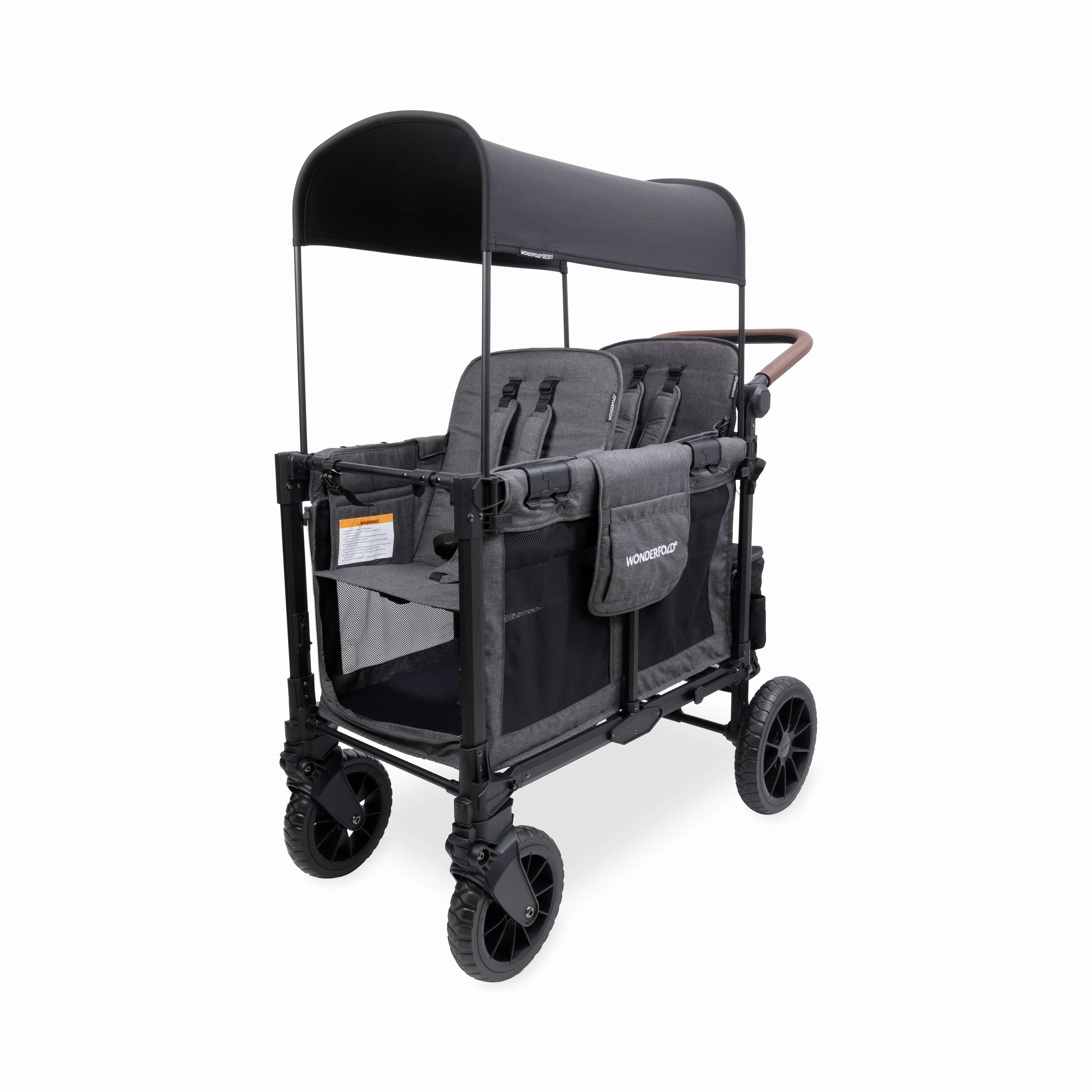Wonderfold W2 Luxe Pro (2-Seater) Double Seater Stroller Wagon (Charcoal Gray)