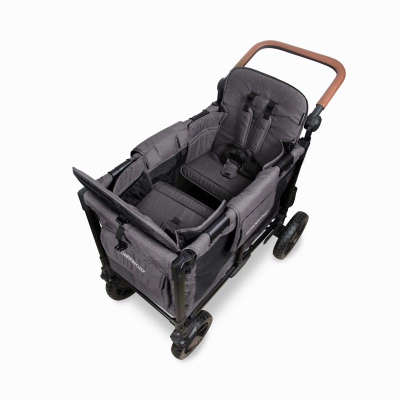 Wonderfold W2 Luxe Pro (2-Seater) Double Seater Stroller Wagon (Charcoal Gray)