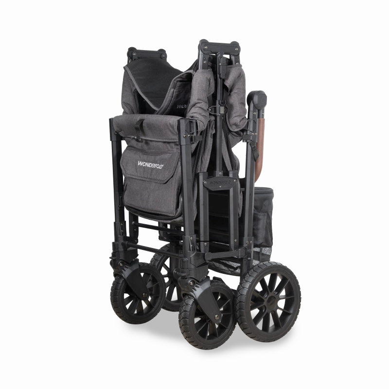 Wonderfold W2 Luxe Pro (2-Seater) Double Seater Stroller Wagon (Charcoal Gray)