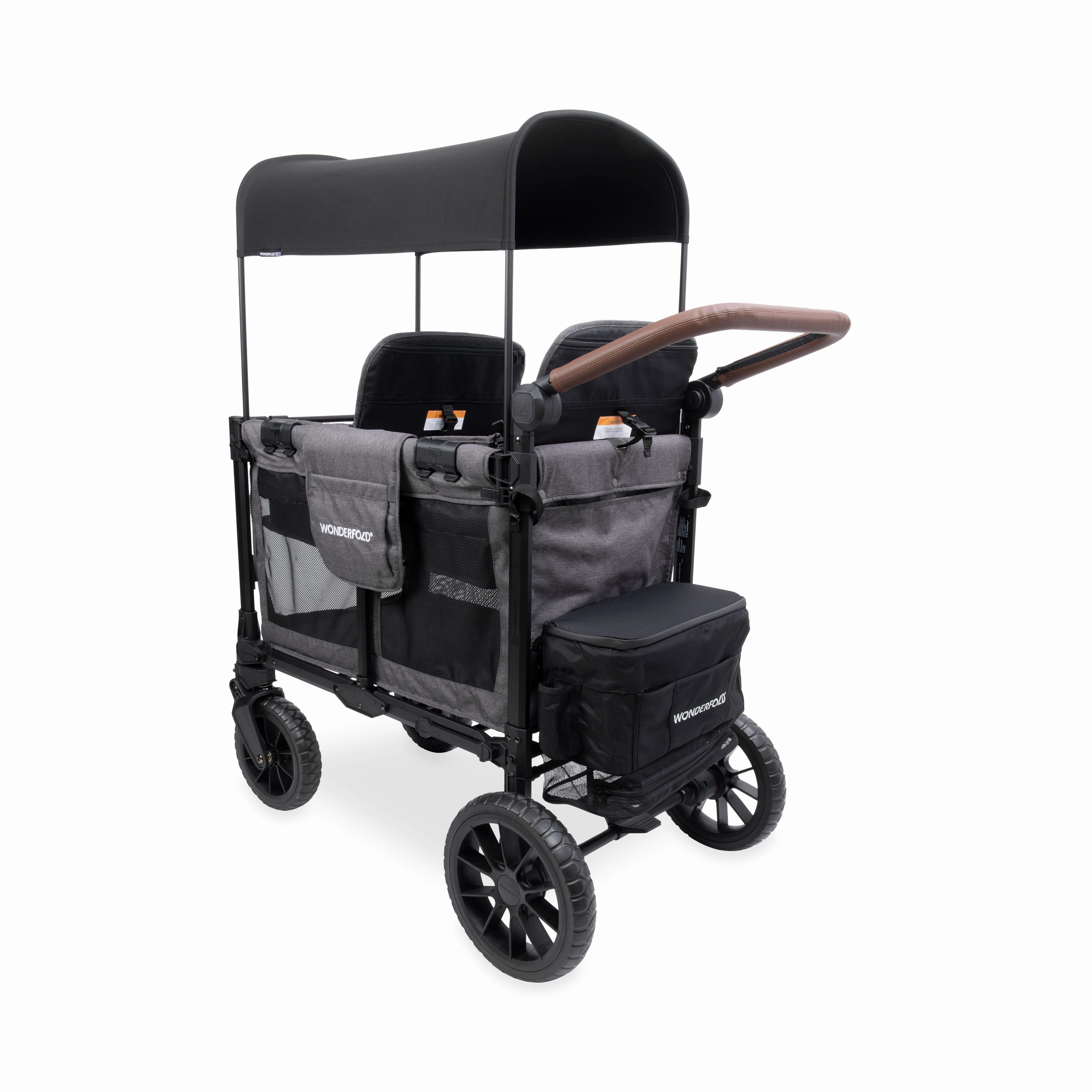 Wonderfold W2 Luxe Pro (2-Seater) Double Seater Stroller Wagon (Charcoal Gray)