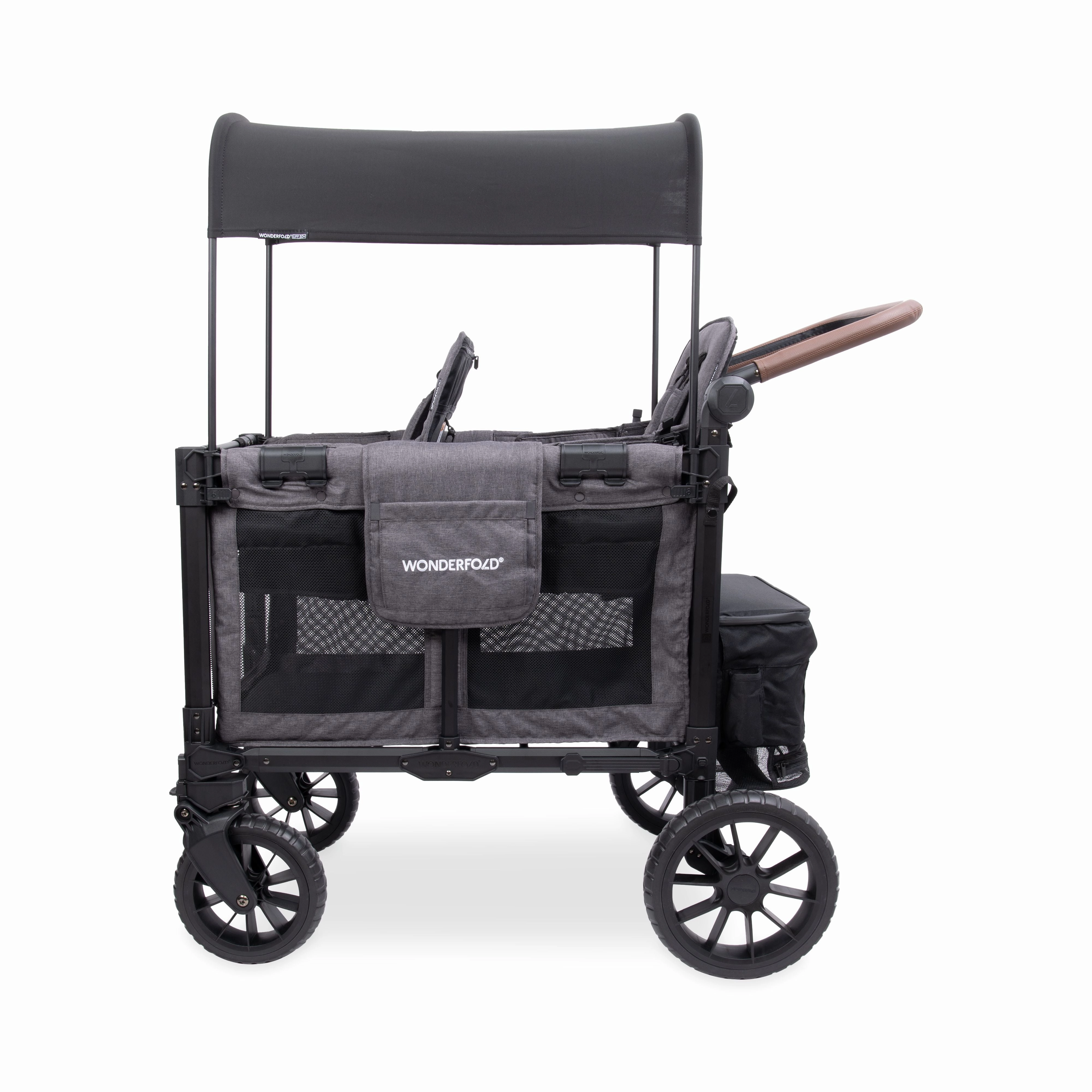 Wonderfold W2 Luxe Pro (2-Seater) Double Seater Stroller Wagon (Charcoal Gray)