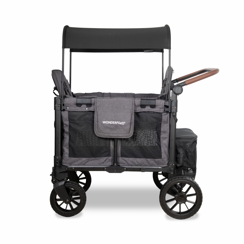 Wonderfold W2 Luxe Pro (2-Seater) Double Seater Stroller Wagon (Charcoal Gray)