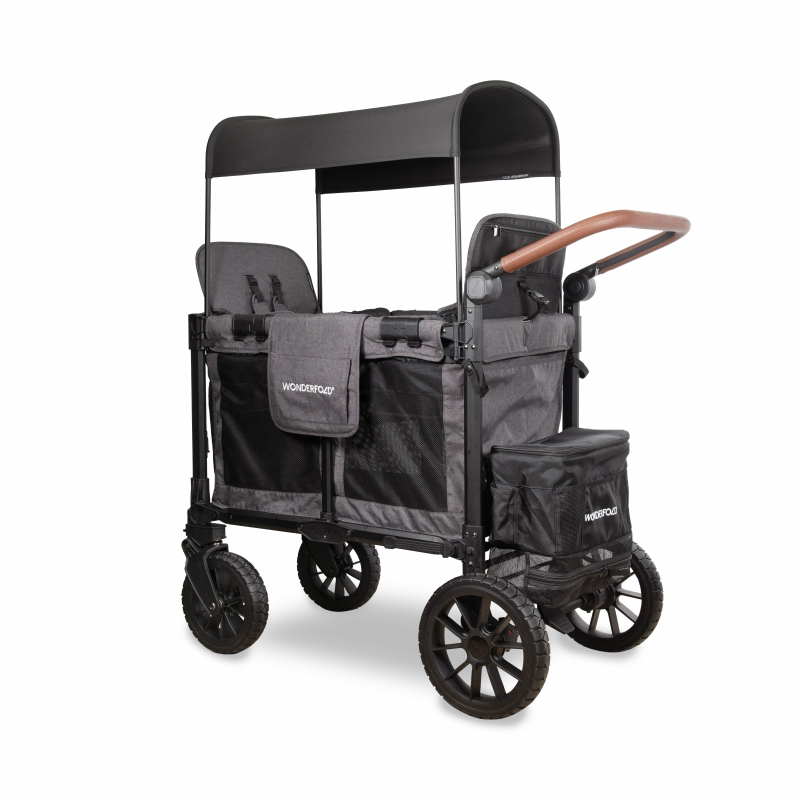 Wonderfold W2 Luxe Pro (2-Seater) Double Seater Stroller Wagon (Charcoal Gray)