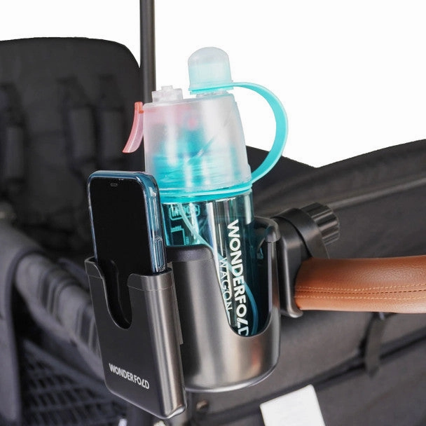 Wonderfold W2 Luxe Pro (2-Seater) Double Seater Stroller Wagon (Jet Black)