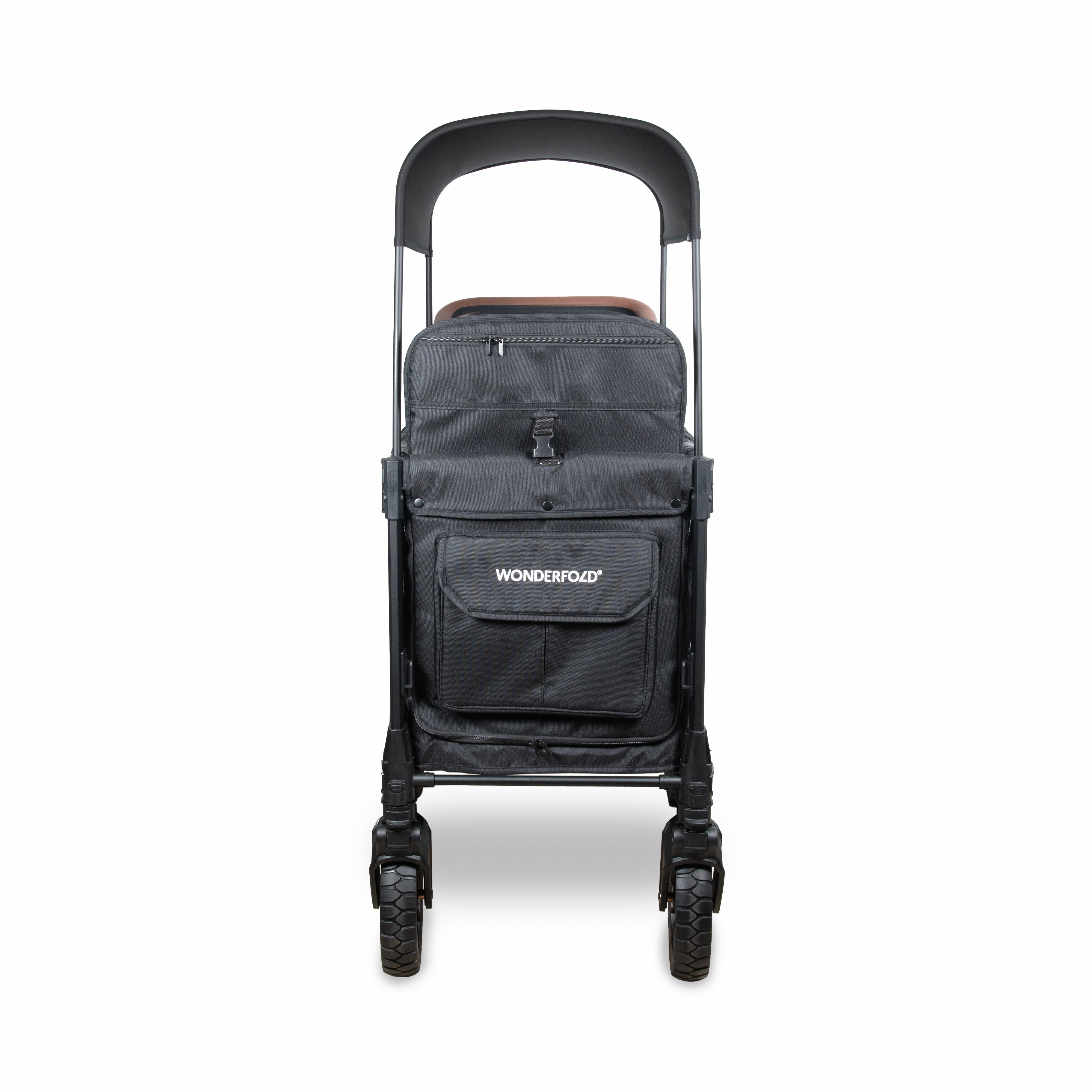 Wonderfold W2 Luxe Pro (2-Seater) Double Seater Stroller Wagon (Jet Black)