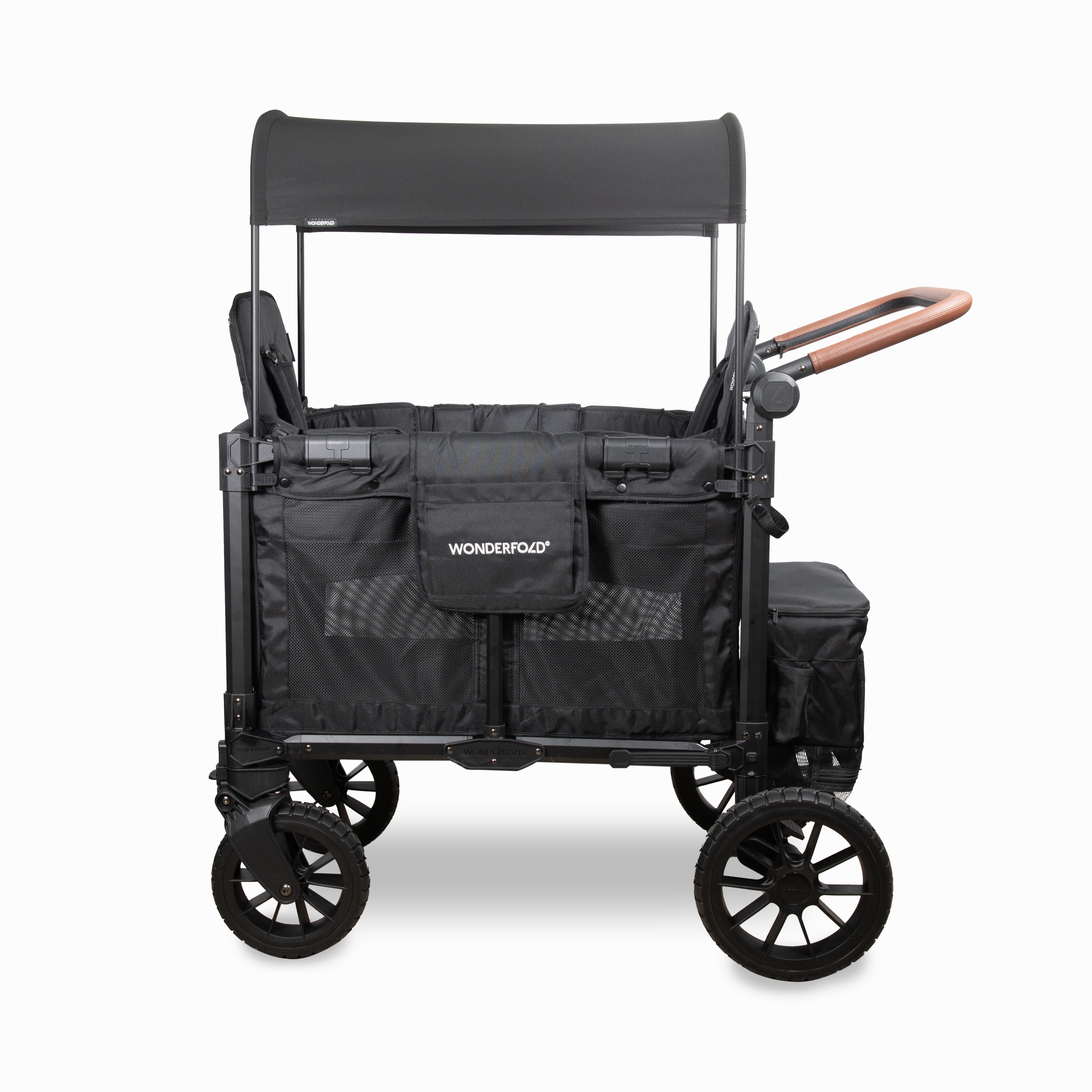 Wonderfold W2 Luxe Pro (2-Seater) Double Seater Stroller Wagon (Jet Black)
