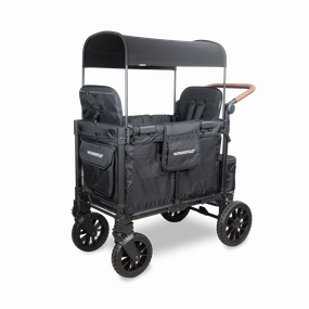 Wonderfold W2 Luxe Pro (2-Seater) Double Seater Stroller Wagon (Jet Black)