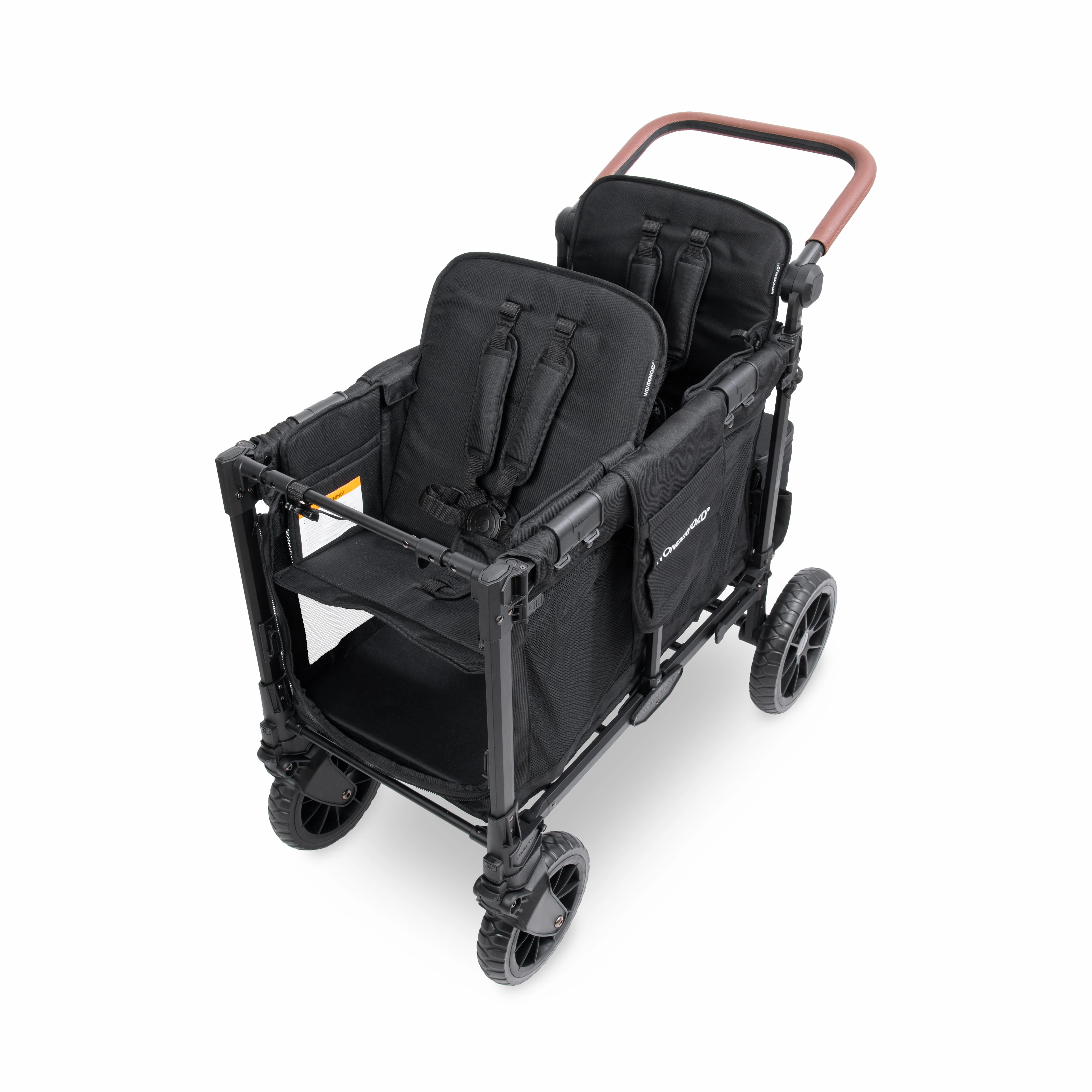 Wonderfold W2 Luxe Pro (2-Seater) Double Seater Stroller Wagon (Jet Black)