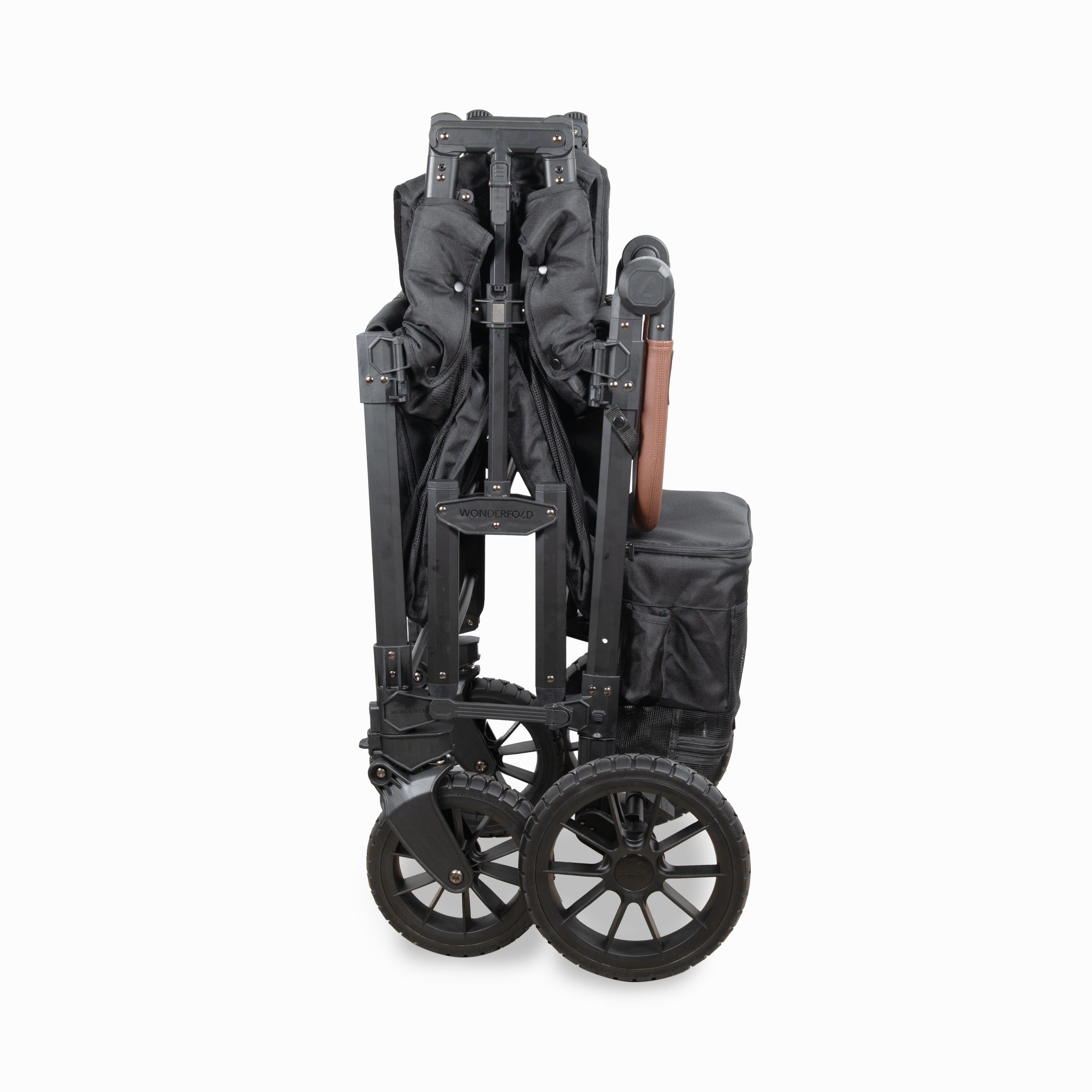 Wonderfold W2 Luxe Pro (2-Seater) Double Seater Stroller Wagon (Jet Black)
