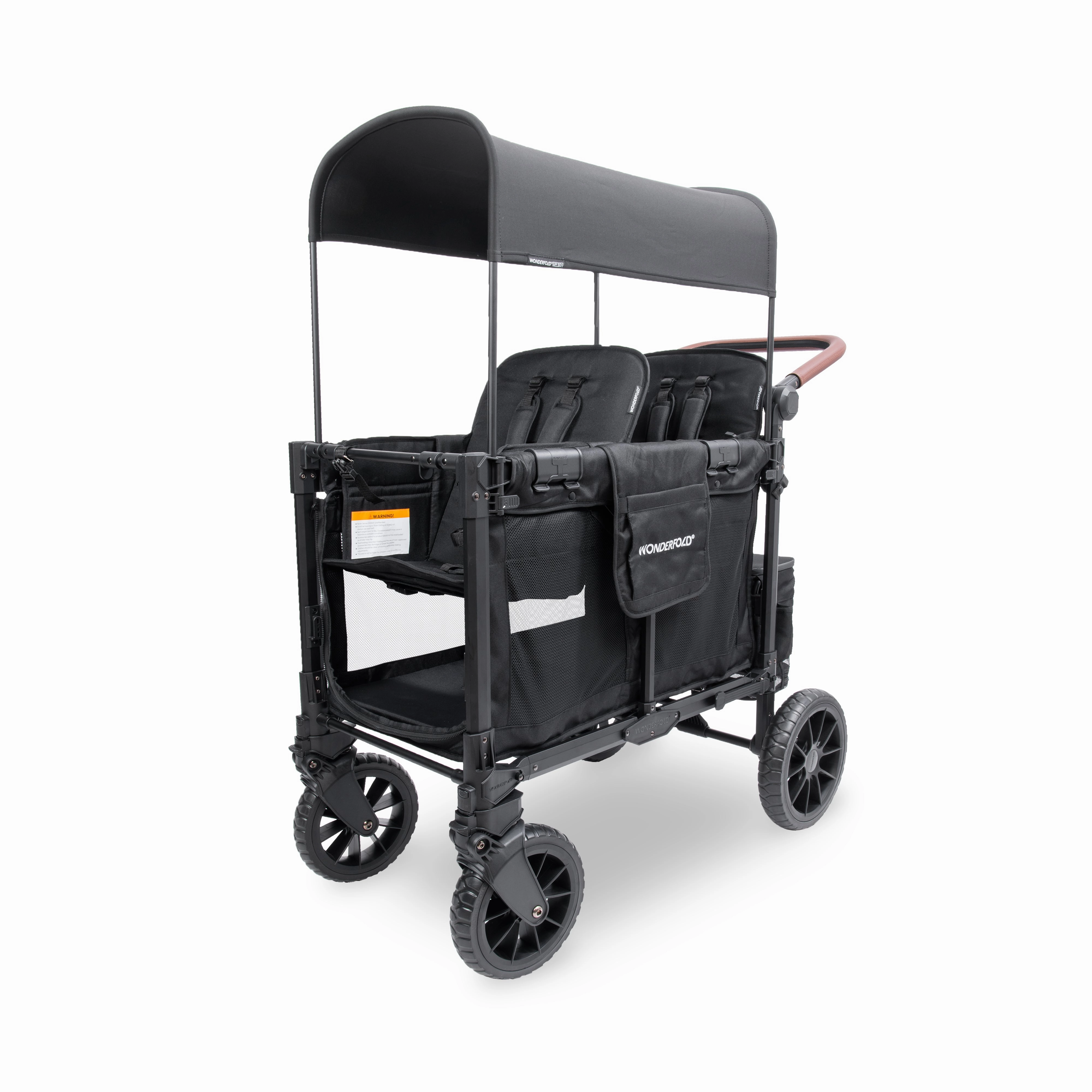 Wonderfold W2 Luxe Pro (2-Seater) Double Seater Stroller Wagon (Jet Black)