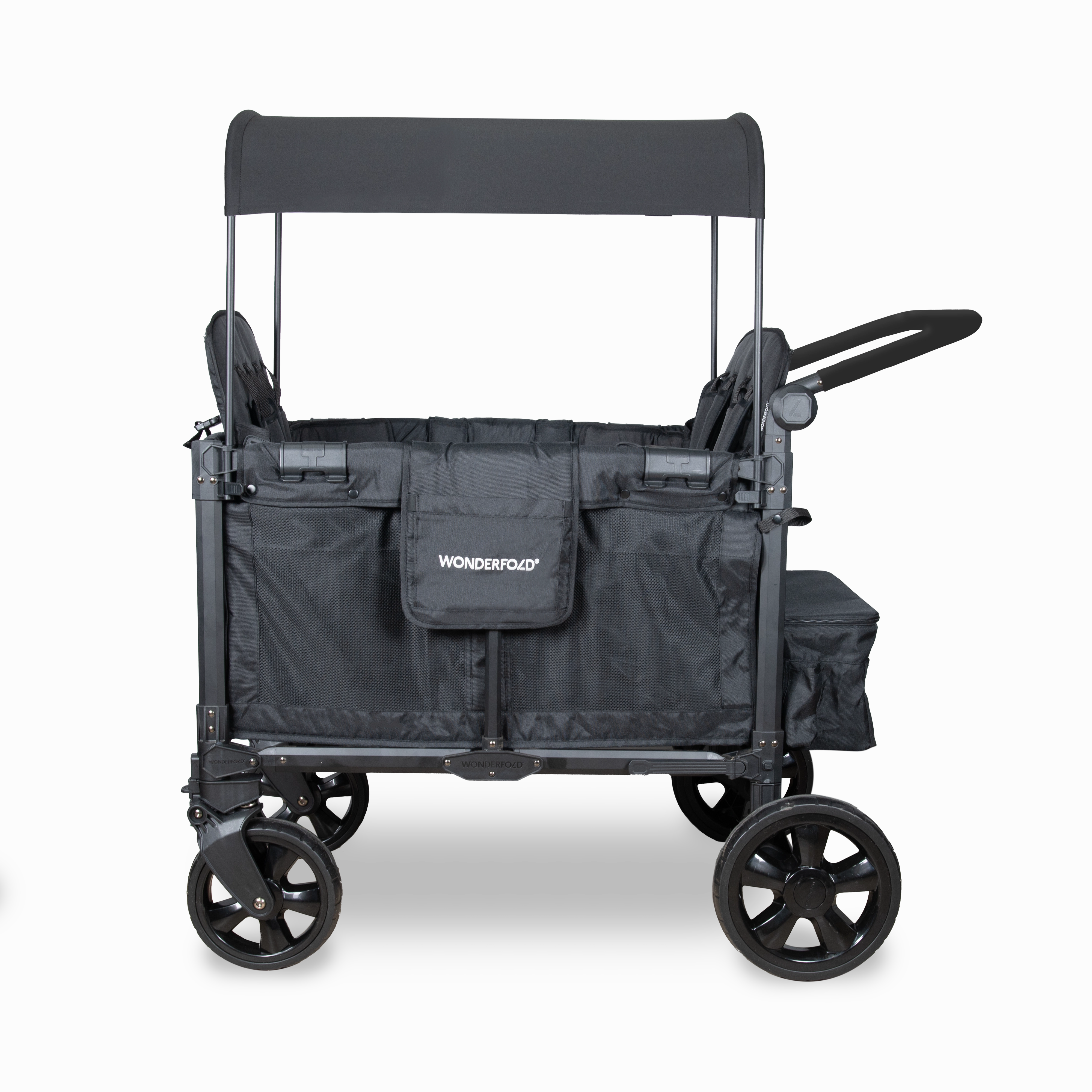 Wonderfold W4 Elite Pro (4-Seater) Double Seater Stroller Wagon (Jet Black)