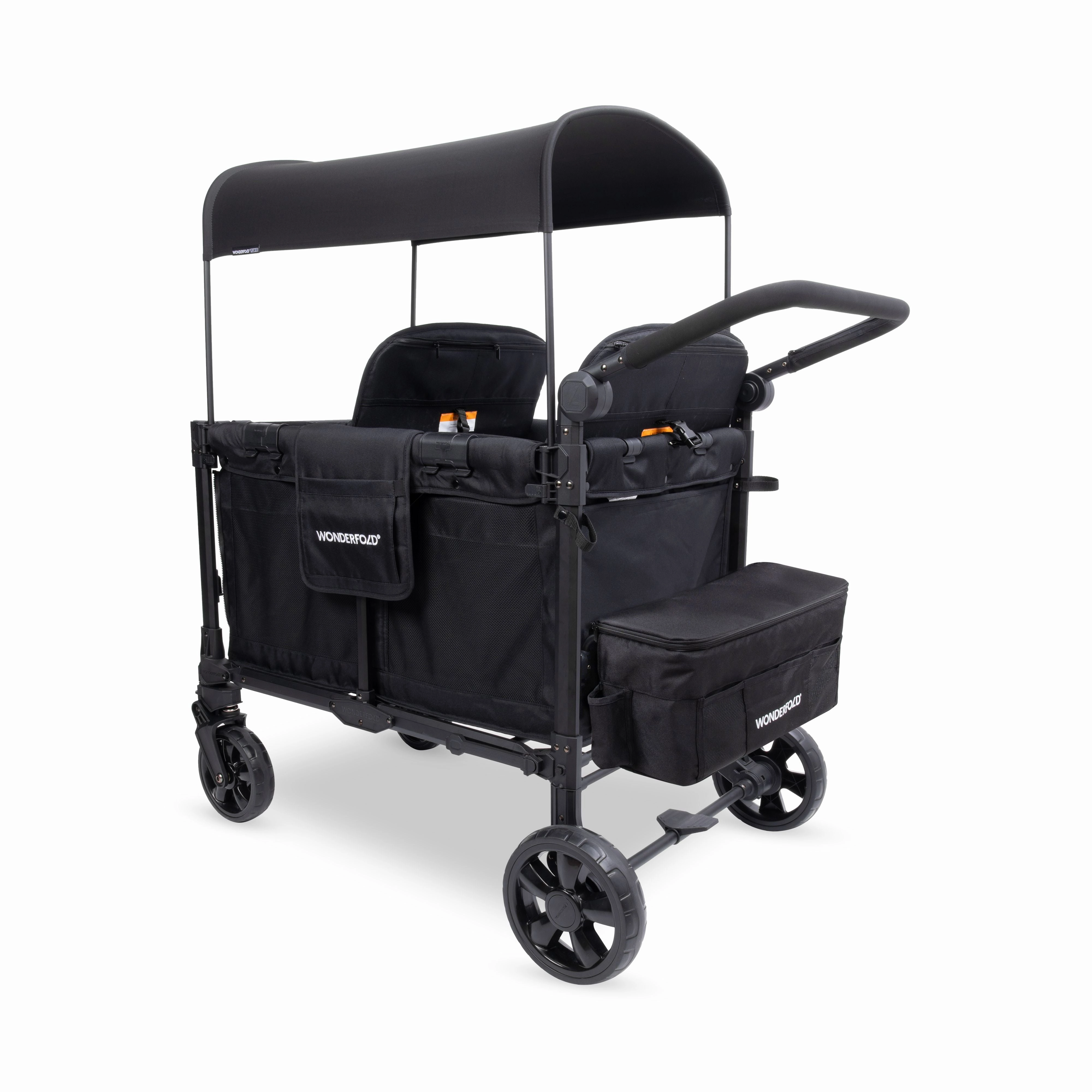 Wonderfold W4 Elite Pro (4-Seater) Double Seater Stroller Wagon (Jet Black)