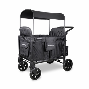 Wonderfold W4 Elite Pro (4-Seater) Double Seater Stroller Wagon (Jet Black)