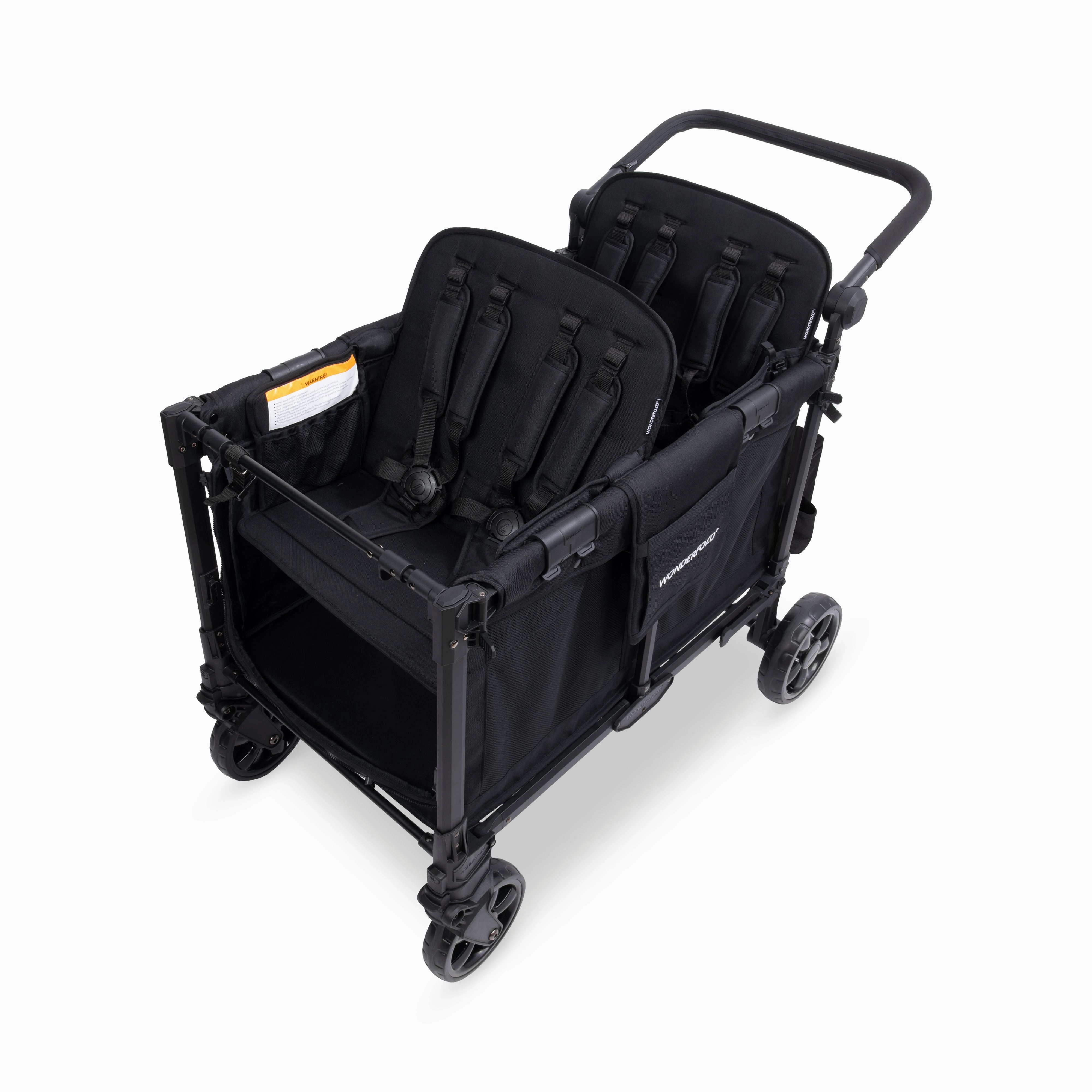 Wonderfold W4 Elite Pro (4-Seater) Double Seater Stroller Wagon (Jet Black)