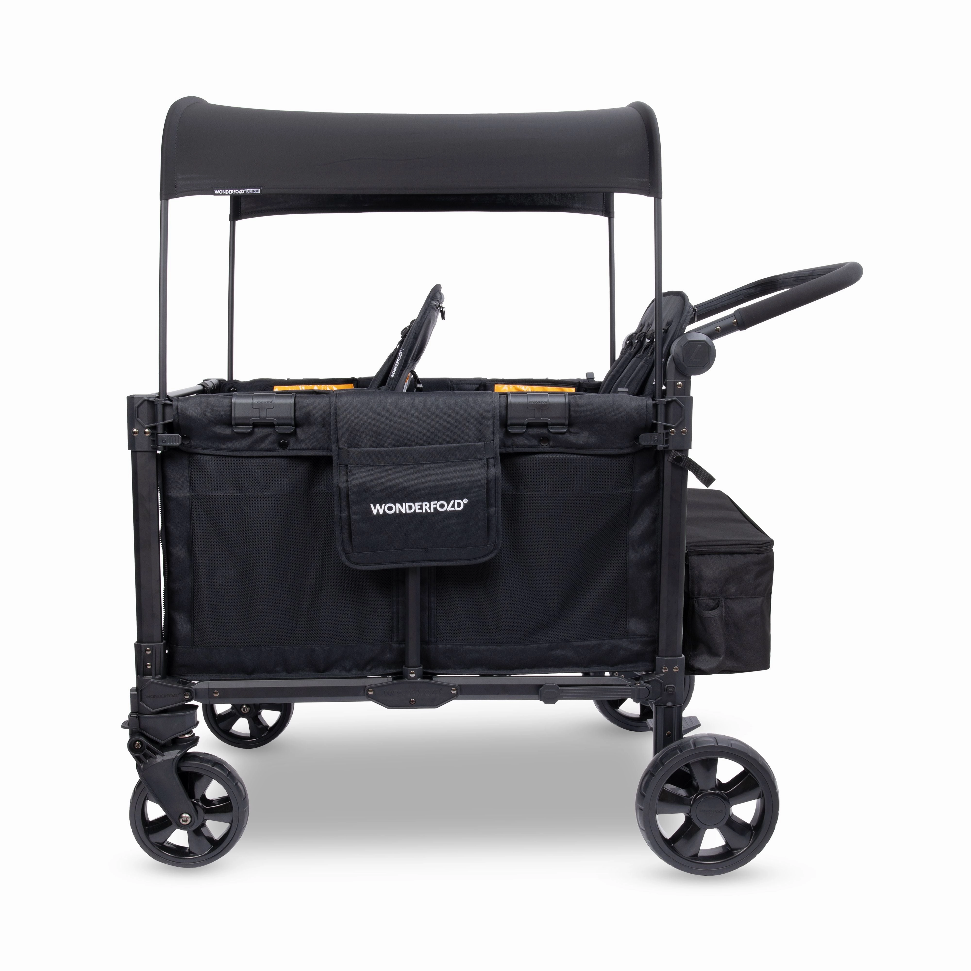 Wonderfold W4 Elite Pro (4-Seater) Double Seater Stroller Wagon (Jet Black)
