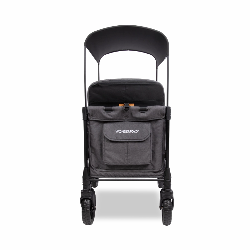 Wonderfold W4 Luxe Pro (4-Seater) Double Seater Stroller Wagon (Charcoal Gray)